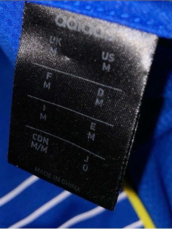 Adidas Royal Blue zip-up performance hoodie with Yellow Trim & adidas stripes - Picture 3 of 3